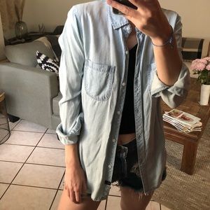 Rails polka dot chambray in blue. Size XS